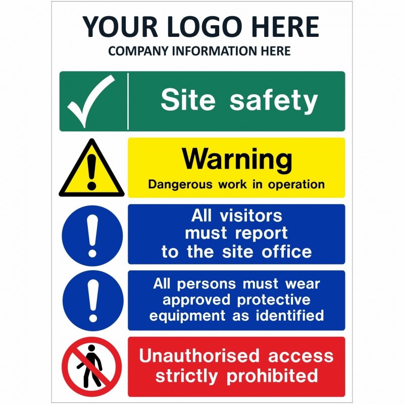 Site safety signs Dangerous work in operation safety sign 