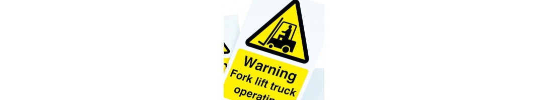 Señal de advertencia Cuidado con Fork Lift Trucks Pegatina de Seguridad 150mm X 150mm WN008
